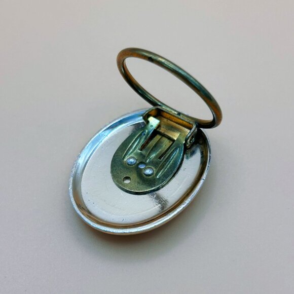 Vintage Western Germany Flying Geese Scarf Clip, Faux Mother of Pearl - Picture 4 of 5